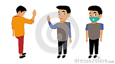 Man character cartoon human vector people friend meet Vector Illustration