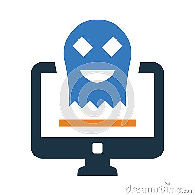 mask, man, head, computer, software, hacker, computer hacker icon Vector Illustration