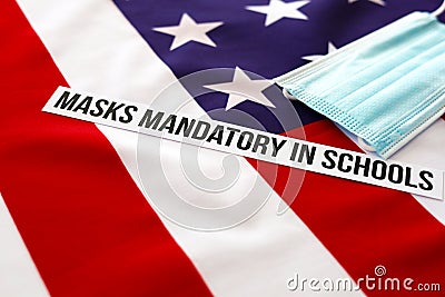 Mask Mandatory in Schools Epidemic Health and Medicine Stock Photo
