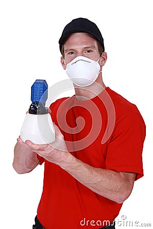 Mask with a paintsprayer Stock Photo