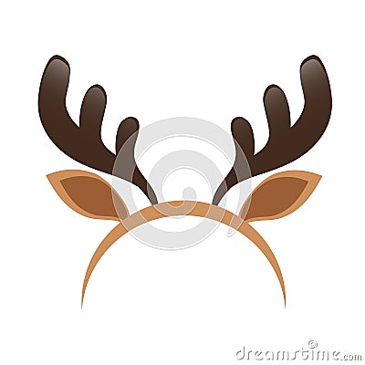 Mask with reindeer antler isolated on white background. Merry Christmas. vector illustration Vector Illustration