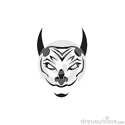 Mask samurai shogun black logo design vector graphic symbol icon sign illustration creative idea Vector Illustration
