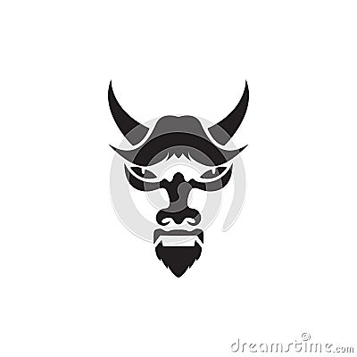 Mask samurai shogun with horn logo design vector graphic symbol icon sign illustration creative idea Vector Illustration