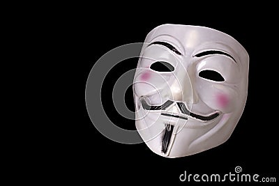 Mask symbol of hackers activists Anonymous Editorial Stock Photo