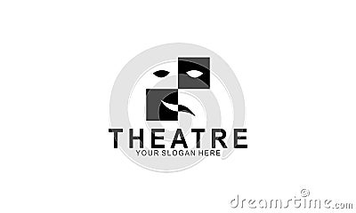 Mask theatre drama, theatre, face logo Stock Photo