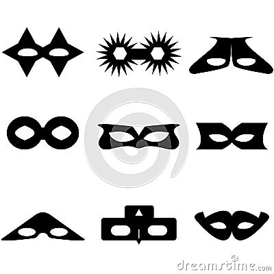 Mask, vector, hero, superhero, black, bandit Vector Illustration