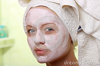 Masked Beauty - facial treatment Stock Photo