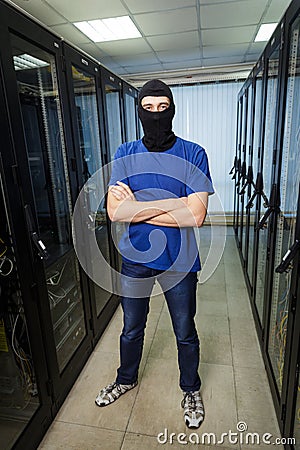 Masked cyber hacker Stock Photo