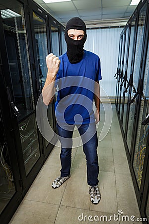 Masked cyber hacker Stock Photo