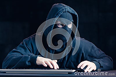 Masked dangerous cyber spy Stock Photo