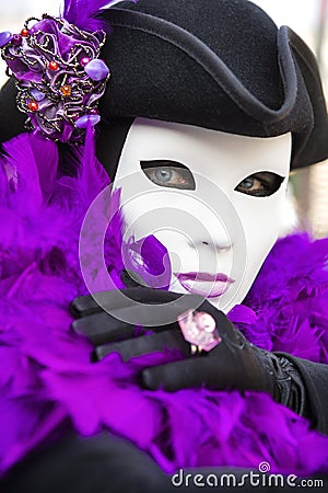 Masked participant in The Carnival of Venice Editorial Stock Photo