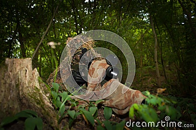 Masked sniper Stock Photo