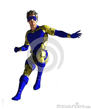 Masked superhero in flight Stock Photo