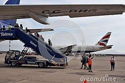 Waiting to escape Peruvian Covid-19 quarantine Editorial Stock Photo