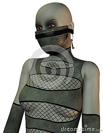 Masked woman in bondage style Stock Photo