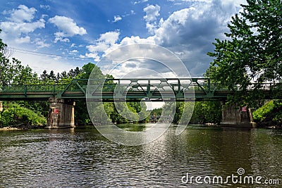 Maskinonge River Bridge Saint-Didace Stock Photo