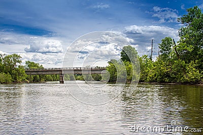 Maskinonge River Bridge Saint-Didace Stock Photo