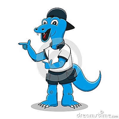 Cute komodo dragons mascot character Vector Illustration