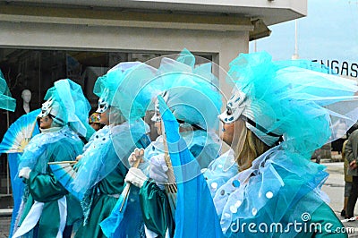 Masks at Viareggio Carnival Editorial Stock Photo