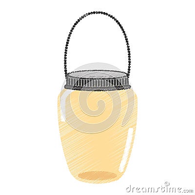 Mason jar with hook isolated icon Vector Illustration