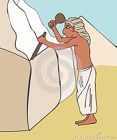 Mason worker of ancient egypt cartoon Vector Illustration