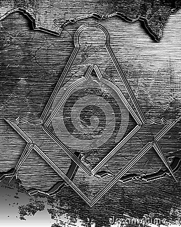 Masonic square and compass Stock Photo