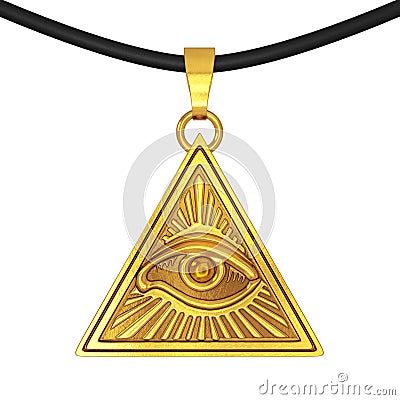 Masonic Symbol Concept. All Seeing Eye inside Pyramid Triangle Stock Photo