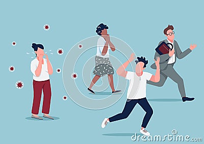 Mass hysteria flat concept vector illustration Vector Illustration