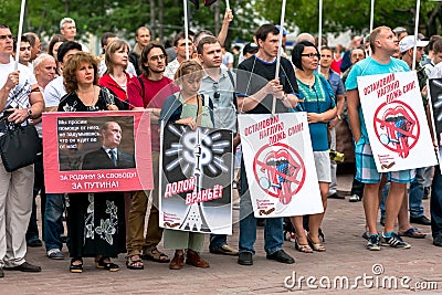 'Mass Media - stop lying!' in Moscow, Russia Editorial Stock Photo