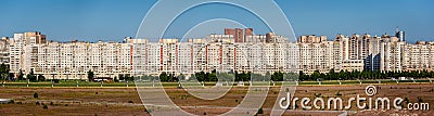 Mass of modern multi storey high rise apartment blocks on the outskirts of St Petersburg, Russia Editorial Stock Photo