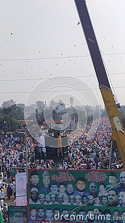 Mass protest Hyderabad Deccan India Editorial Stock Photo