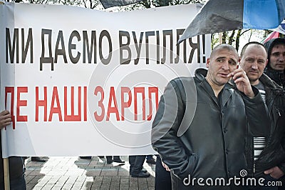 Mass protests of miners Editorial Stock Photo