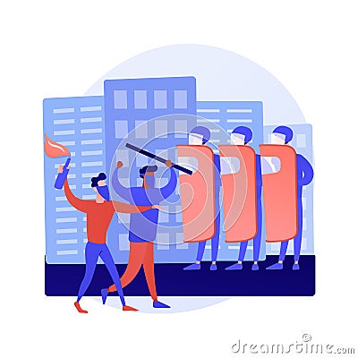 Mass riots abstract concept vector illustration. Vector Illustration