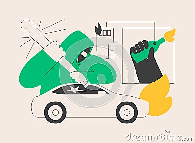 Mass riots abstract concept vector illustration. Vector Illustration