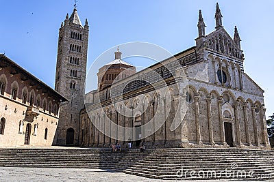 Massa Marittima, Tuscany: the medieval cathedral Editorial Stock Photo