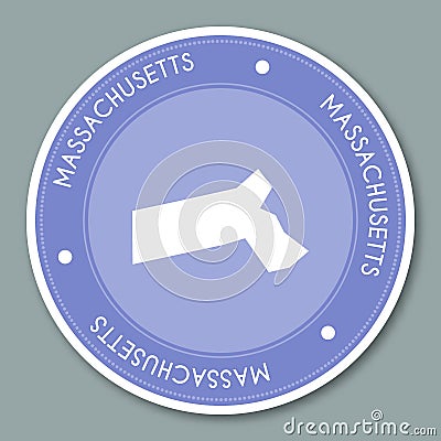 Massachusetts label flat sticker design. Vector Illustration