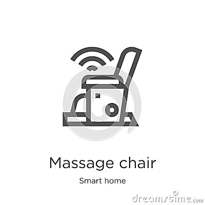 massage chair icon vector from smart home collection. Thin line massage chair outline icon vector illustration. Outline, thin line Vector Illustration