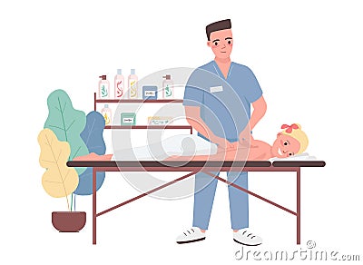 Massage flat color vector characters Vector Illustration