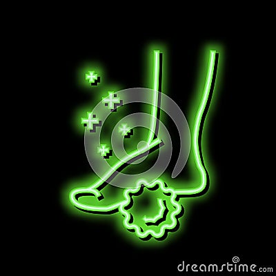 massage flat feet neon glow icon illustration Vector Illustration