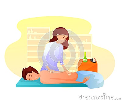 Massage flat vector illustration isolated on white background Vector Illustration