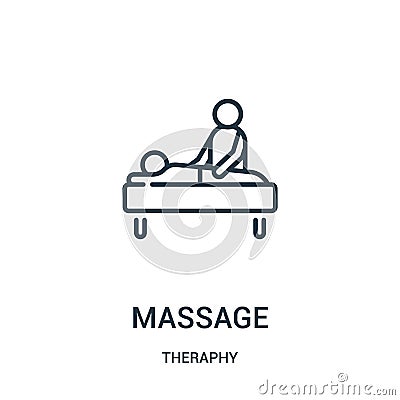 massage icon vector from theraphy collection. Thin line massage outline icon vector illustration Vector Illustration