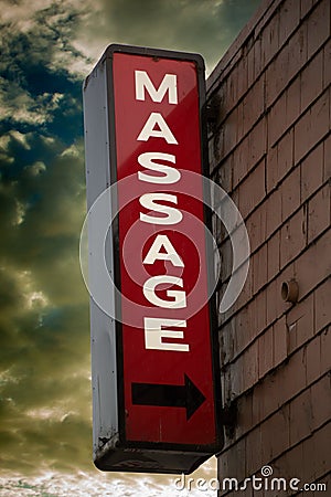 Massage Parlor Sign Stock Photo