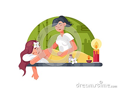 Massage room spa Vector Illustration