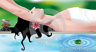 Massage in spa Vector Illustration