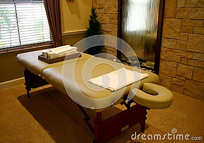 Massage Table Stock Photo