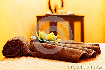 Massage table Stock Photo