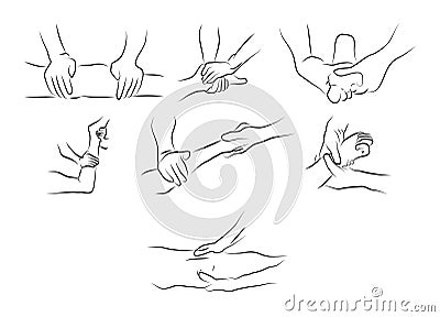 Massage technics Vector Illustration