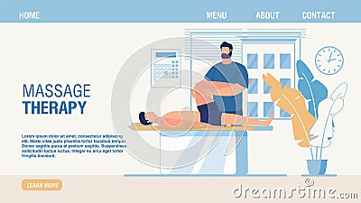 Massage Therapy and Rehabilitation Landing Page Vector Illustration