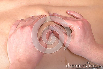 Massage therapy relaxation spa hands Stock Photo