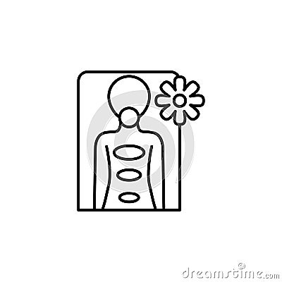 Massage, woman, stone icon. Simple line, outline vector elements of body care for ui and ux, website or mobile application Stock Photo